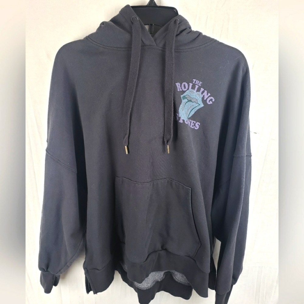 American Eagle Rolling Stones  Huggable Oversized Fleece Hooded Sweatshirt Sz M